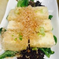 Age-dashi Tofu · Battered tofu with tempura sauce.