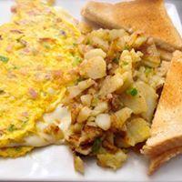 Ham and Cheese Omelette · Served with french fries, home fries or hash brown and white or wheat toast. 