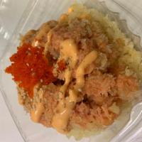 Spicy Tuna Salad · Chopped tuna, tobiko, tempura crumb and spicy mayo.