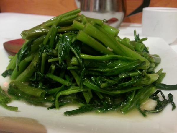 108. Sauteed Chinese Watercress · Served with spicy black bean sauce. Hot and spicy.