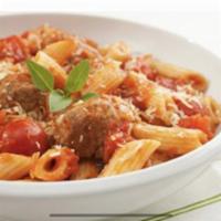 Meatball Parmesan Pasta · Italian Meatballs covered in Italian cheeses. Served over penne pasta tossed in marinara sauce