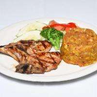Broiled Pork Chops · Succulent chops broiled just right. Served with a choice of side.