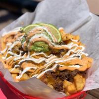 Carne Asada Fries · Pop Fizz Carne Asada Fries! Imagine this picture...Jalapeno lime marinated steak, beans,ched...