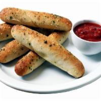 Breadsticks · Served with pizza sauce.