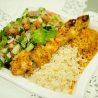 Chicken Shish Kebab · Cubes of chicken breast marinated with spices and olive oil. Dairy free. Gluten free.
