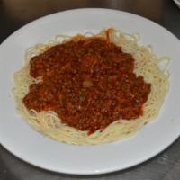 Spaghetti Bolognese · Bolognese includes marinara sauce with beef.