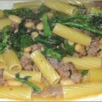 14. Pasta Campagnola · Fresh garlic, sweet Italian sausage, broccoli rabe, and cannellini beans in a garlic and oil...