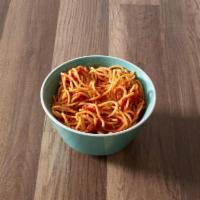 Spaghetti Marinara · Our signature marinara sauce with spaghetti. Add 2 meatballs for an additional charge.