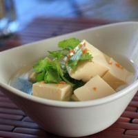 Tofu Soup · Tofu, bok choy and glass noodles in clear broth.