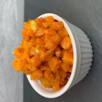 Moroccan Carrots (HALF LBS) · cooked carrots, mixed in with Israeli spices & zest of lemon.