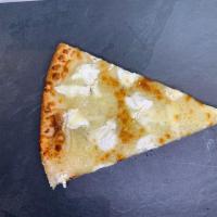 White Pizza · Ricotta, mozzarella, grated Parmigiana and finished with garlic sauce.