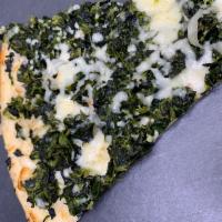 Spinach Pie · Fresh spinach, ricotta, mozzarella and sauteed onions finished with garlic sauce.