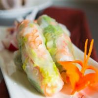 7. 4 Fresh Spring Roll · Shrimp, rice vermicelli noodles and fresh vegetables wrapped in rice paper, served with Thai...