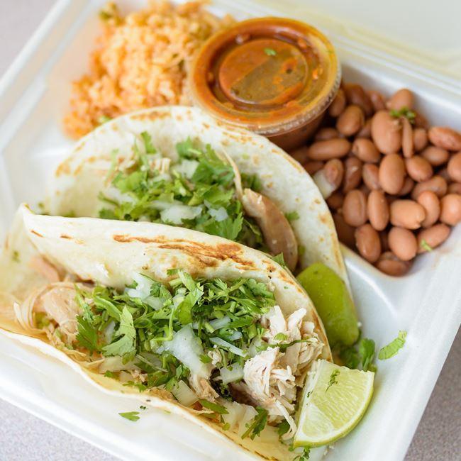 2 Taco Daily Special · Served with rice and beans and fountain drink.