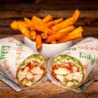 Wrapping Ranch · Grilled chicken with avocado, sun-dried tomato, crispy kosher bacon, lettuce, ranch and crea...