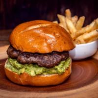 Holy Guacamole Burger · Served on a bun with your choice of lettuce, pickles, tomatoes, fresh or sauteed onions, gri...
