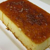 Street Flan · Coconut flan made with sugar, milk, and eggs with a sweetened condensed milk topping.