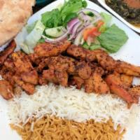 Chicken Shawarma Platter Entree · Boneless chicken thigh marinated in special herbs and spices.