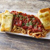 Spaghetti · A rich portion of the finest pasta, topped with your choice of our family recipe marinara sa...