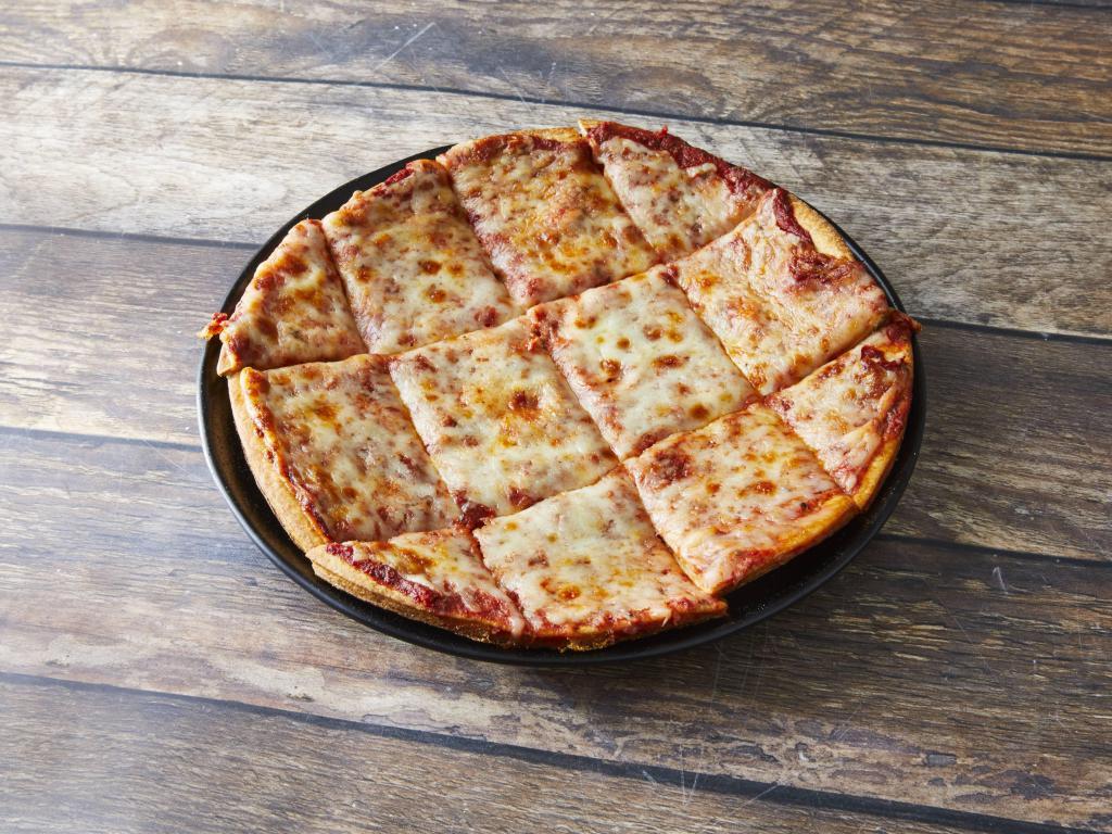 Thin Crust Cheese Pizza · Available extra thin crust or wheat crust.