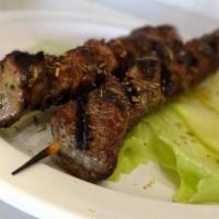 Kabobs # Chicken only · Served with salad.