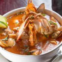 Parihuela · Peruvian style seafood soup.
