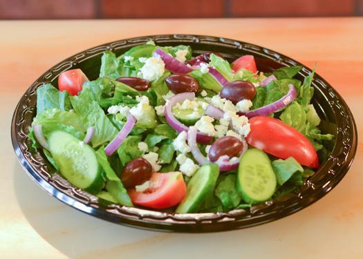 Greek Salad · Romaine, lettuce, tomato, cucumber, black olive, red onion, feta cheese and Greek dressing. 