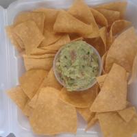 Guacamole and Chips · Freshly made guacamole with our daily fried tortilla chips.