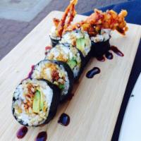 Spider Roll · Soft-shell crab, crab stick and cucumber.