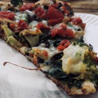 Vegetarian Pizza · Broccoli, spinach, mushroom, eggplant and mozzarella. Vegetarian.