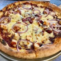 BBQ Chicken and Smoked Gouda Pizza · Sweet Barbecue Sauce, Oven Roasted Chicken Breast, Shaved Red Onion, House Cheese Blend and ...