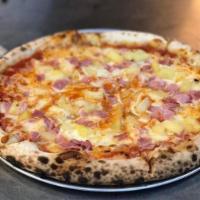Hawaiian Pizza · Our house tomato sauce, Boar's Head Black Forest ham, and pineapple with our house cheese bl...