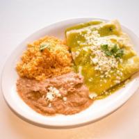 Enchilada Rositas · (4) Corn tortillas rolled and stuffed with your choice of cheese or chicken topped with melt...