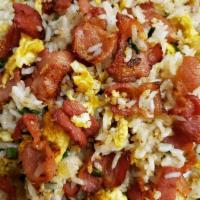Garlic Bacon Fried Rice · Garlic, bacon, egg, green onion, cabbage - For those with love.