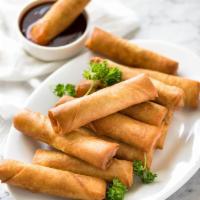 1. Spring Roll · 2 pieces. Deep fried, vegetable inside!