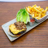7 oz. Burger · Angus beef or ground turkey, freshly dressed with american cheese, lettuce, tomatoes, pickle...