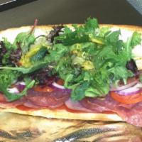 Italian Hero Sub · Italian roll, smoked ham, salami, pepperoni, provolone cheese, tomato, mix greens, red onion...