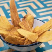 Plantain Chips · Vegan. Seasoned, crispy plantain chips