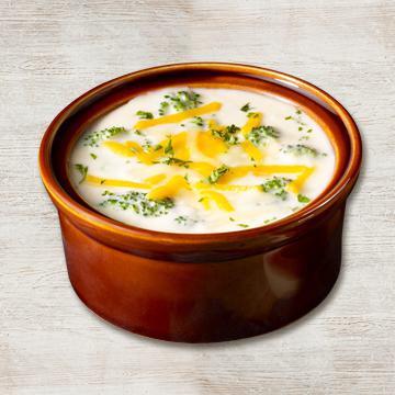 White Cheddar Broccoli Cheese Soup · A creamy blend of white cheddar cheeses with broccoli.