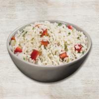 Jasmine Rice Pilaf · Jasmine rice with onions, garlic and diced red peppers
