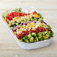 Million Dollar Cobb Party Tray · Mixed greens, carrots, red cabbage, avocado, tomatoes, chopped cage-free egg, bacon, blue ch...