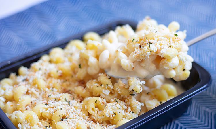 Mac & Cheese Double · (vegetarian) Served ready to heat– Cavatappi pasta and cheese sauce topped with seasoned bread crumbs. Serves 2-4.