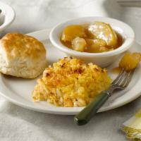 Hashbrown Casserole, Fried Apples n' Biscuit · Enjoy Hasbrown Casserole and Fried Apples served with a Buttermilk Biscuit with butter and p...