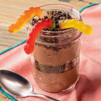 Dirt Cup Dessert · Permission to play with dirt! Layers of chocolate pudding, chocolate cookie crumbles, and gu...