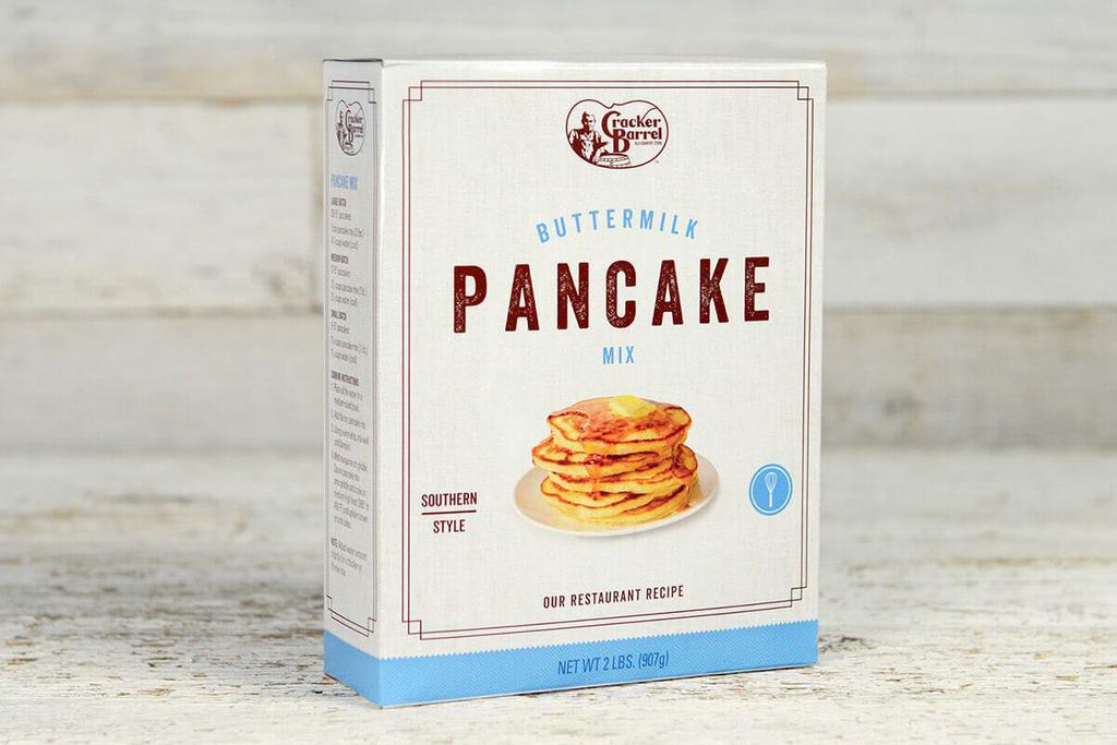 Cracker Barrel Buttermilk Pancake Mix · Nothing says welcome to the day, and to the breakfast table, like the mouth-watering aroma of buttermilk pancakes on the griddle. Whether in our kitchen or yours, they're prepared and shared with love.