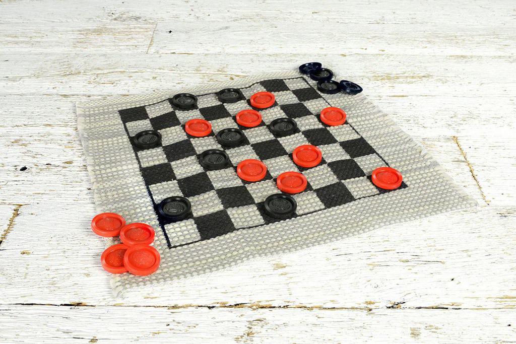 Cracker Barrel Mini Travel Checker Rug · What a great way to have fun! Just roll up your checkers in this 12” square game rug and you’re ready to take your game almost anywhere!