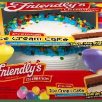 Ice Cream Cake:  60oz Round · 60 oz round cake with premium Vanilla and Chocolate Ice Cream with Chocolaty Crunchies, Icin...