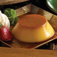 Traditional Flan · Egg custard made with eggs and caramel.