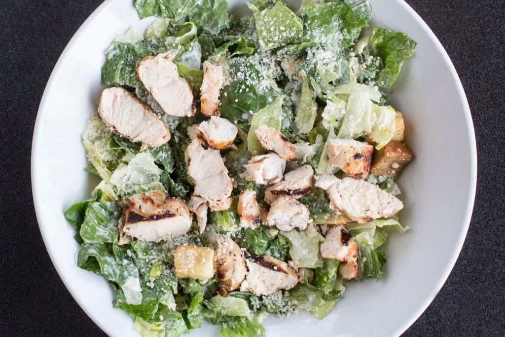 Caesar Salad with Grilled Chicken · Grilled chicken, romaine, Parmesan, croutons, tossed with house made Caesar dressing.