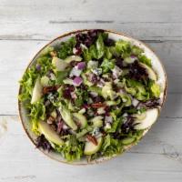 Apple, Cranberry & Pecan Salad · Field greens, Granny Smith apples, candied pecans, blue cheese crumbles, red onions, celery,...